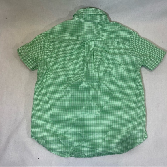 Polo Ralph Lauren Boys Green Gingham Shortsleeve Button Down Shirt sz: 4 - Picture 4 of 4